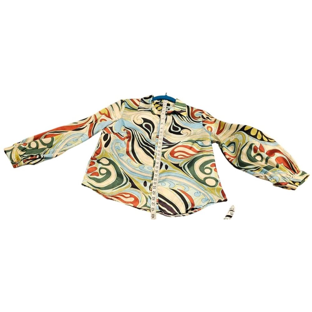 Jeff Gallano Paris Multicolor Abstract Button-Up Blouse - Picture 6 of 9
